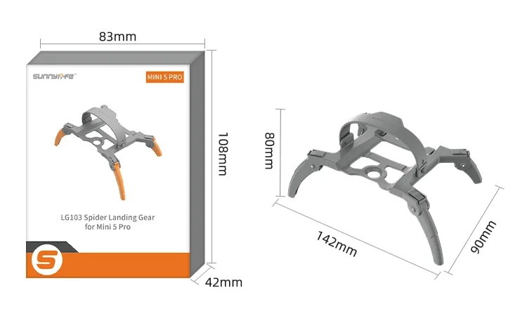 Zawartość zestawu podwozia Sunnylife do DJI Mini 5 Pro